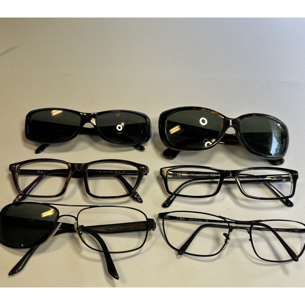 Lot‎ of 6 Ray-Ban Glasses, Eyeglasses Repair Scratched Broken As-is